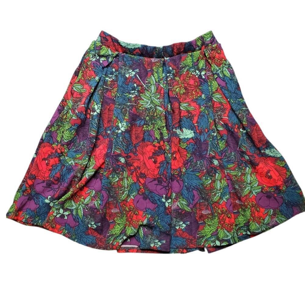 Lularoe Madison Red Floral Midi Skirt Size: S
